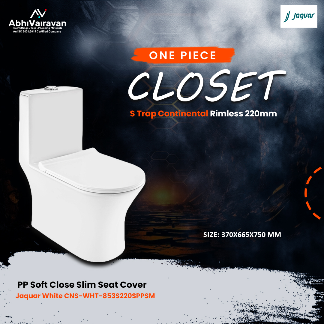 Redefining Bathroom Hygiene and Elegance: A Deep Dive into Jaquar’s OPC S Trap Continental Rimless 220mm with PP Soft Close Slim Seat Cover (CNS-WHT-853S220SPPSM)