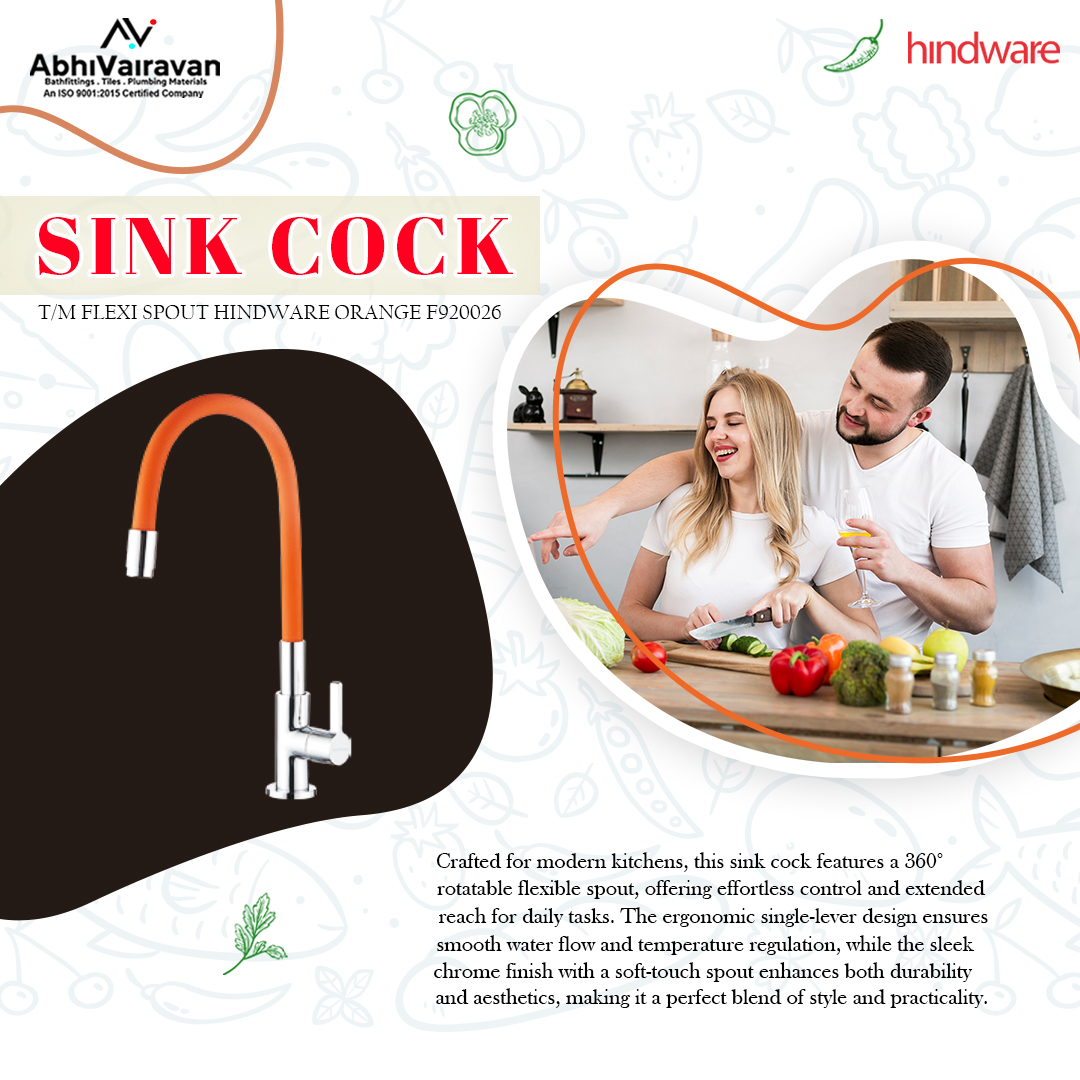 Redefining Kitchen Functionality with Hindware Orange Sink Cock T/M Flexi Spout F920026