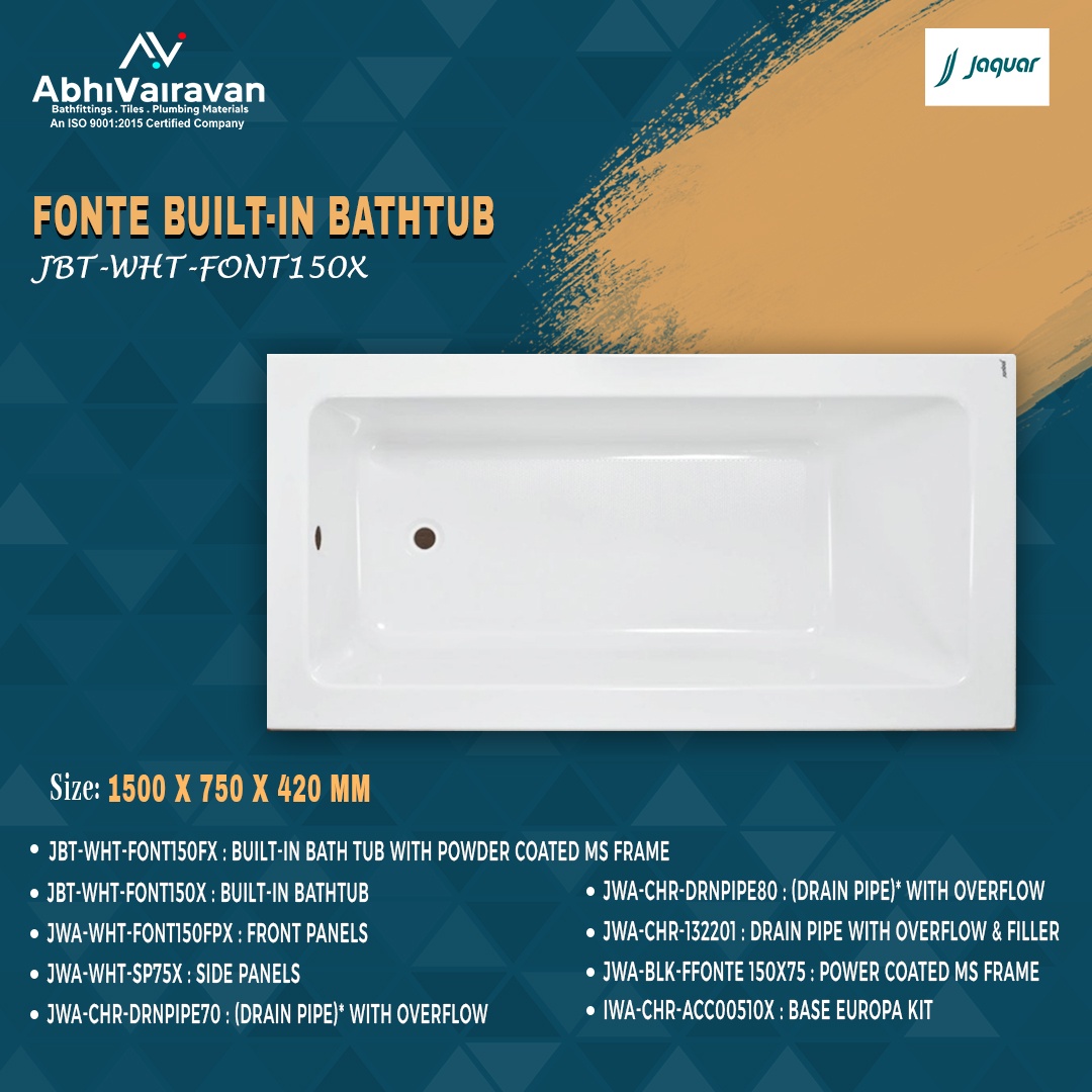 Luxury Redefined: A Complete Guide to Bath Tub Fonte Jaquar JBT-WHT-FONT150X