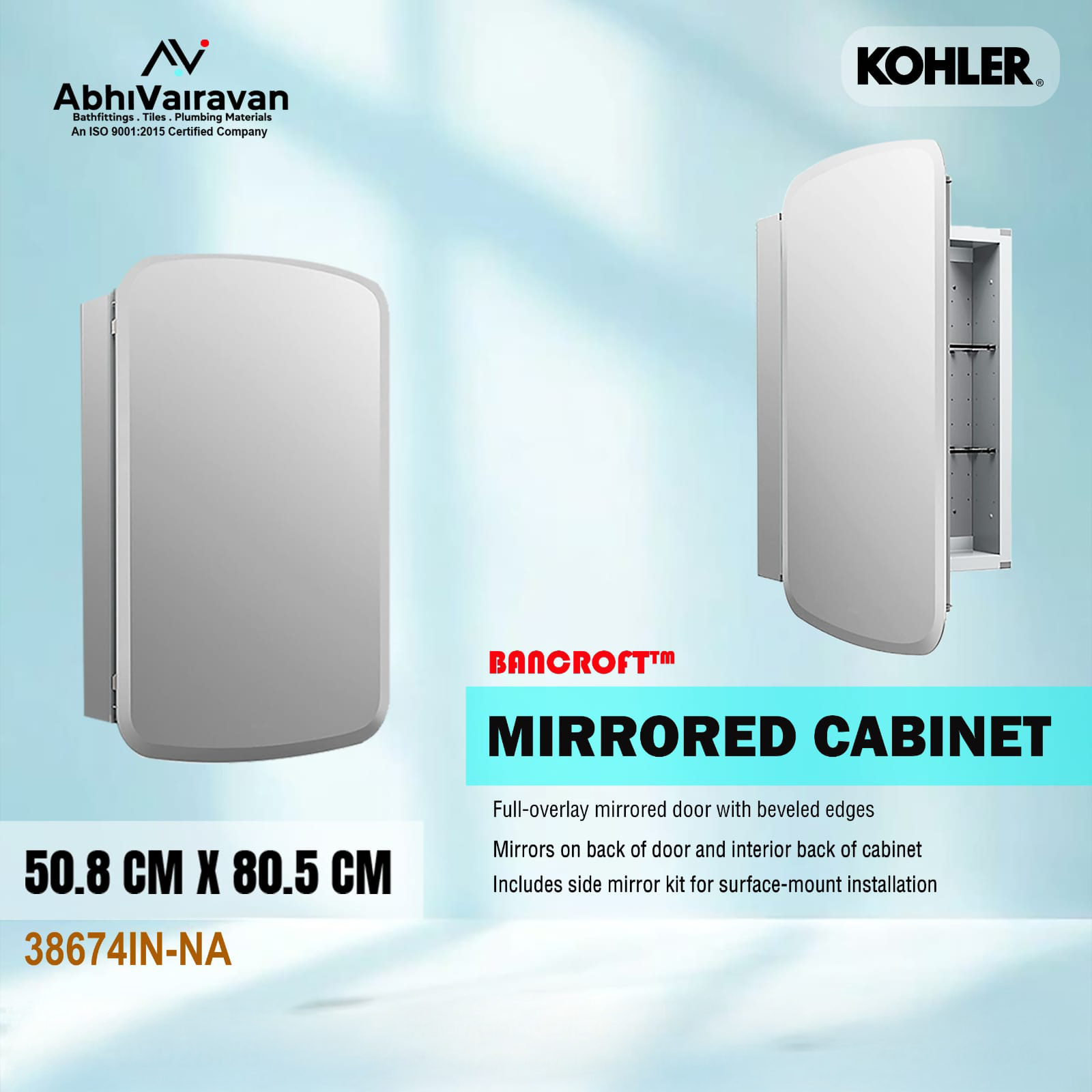 Kohler Mirrored Cabinet 386741N-NA: Style, Storage, and Sophistication in One Frame